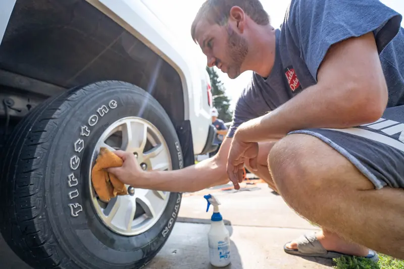 Dressing tires after an exterior detail